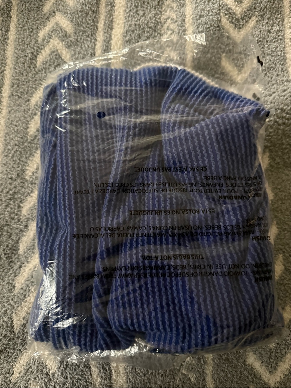 HEIMISH USA Blue Knit V-neck Sweater with White Collar and Blue Stripes 1X - Picture 8 of 9